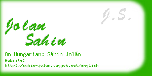jolan sahin business card